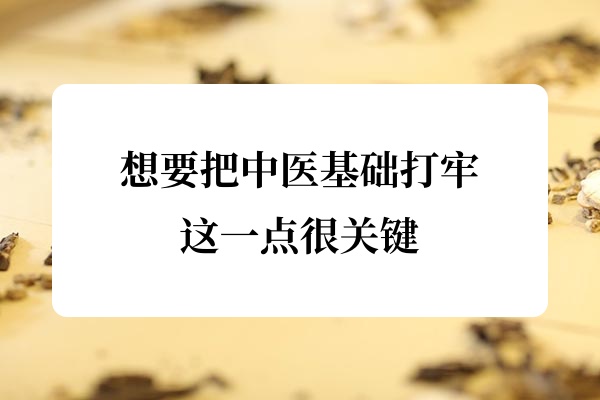 想要把中医基础打牢，这一点很关键