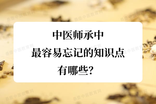 中医师承中最容易忘记的知识点有哪些?
