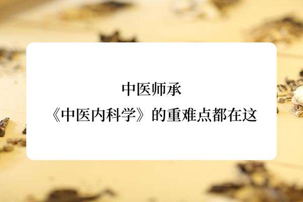 中医师承：《中医内科学》的重难点都在这